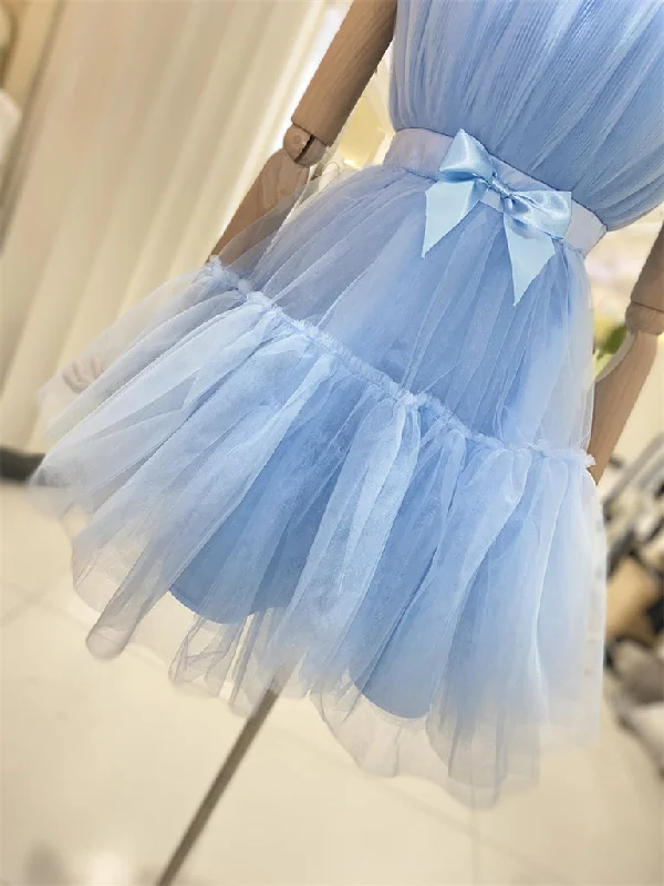 Homecoming Dresses,Tulle Party Dress With Bow, Lovely Formal Dresses Homecoming Dress,DP24565