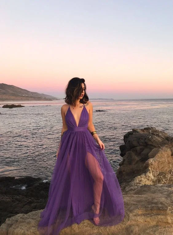 Purple prom dresses for women party sexy evening dresses Prom Dress,DS4621