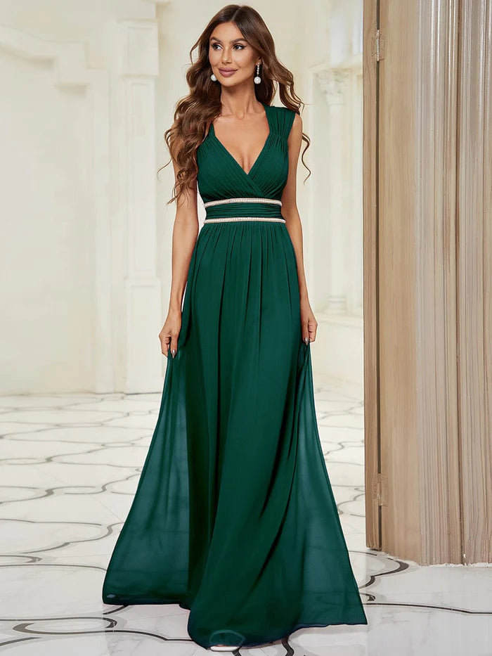 Sleeveless Grecian Style Formal Evening Dresses for Women