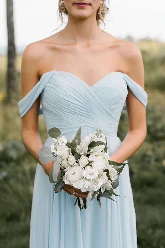 Off the Shoulder Bridesmaid Dresses for Wedding Party Under 100