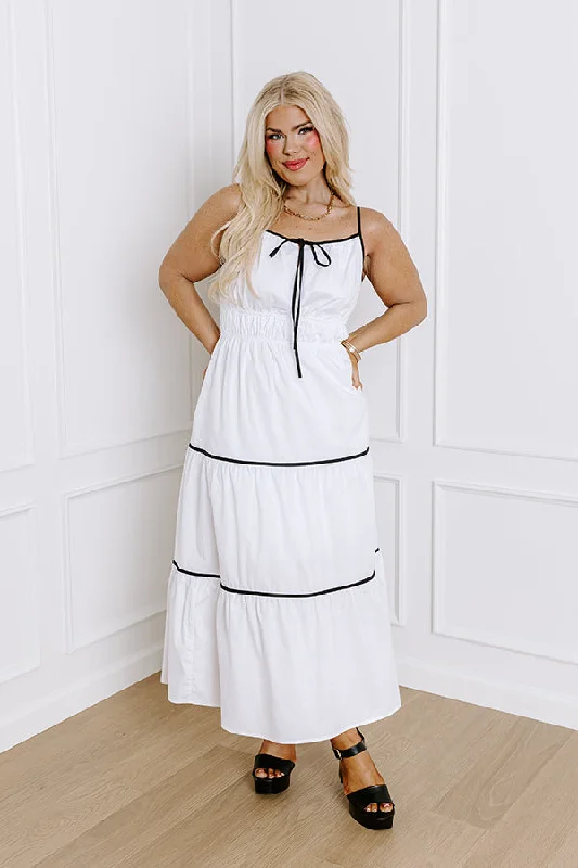 Coquette Moment Maxi Dress in White Curves