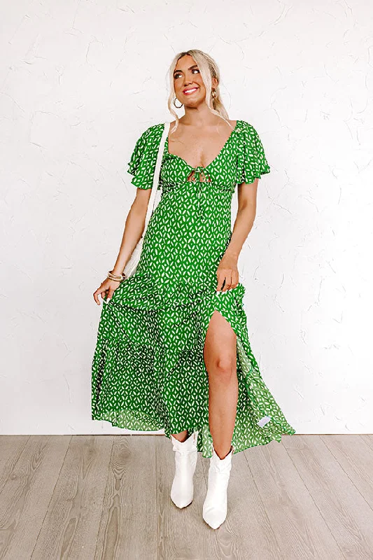 Iconic Crush Cut Out Maxi In Green