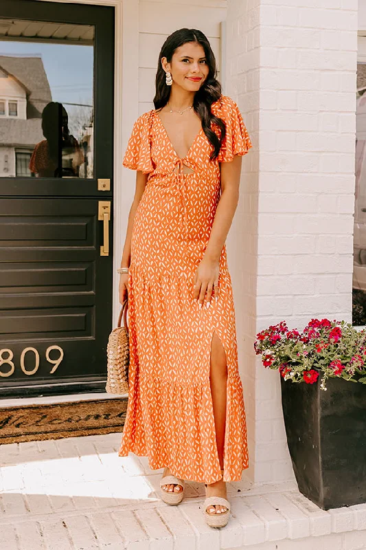 Iconic Crush Cut Out Maxi In Orange