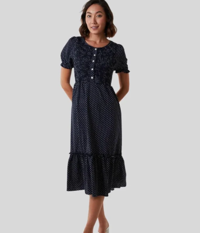 Polka Dot Tiered Midi Dress