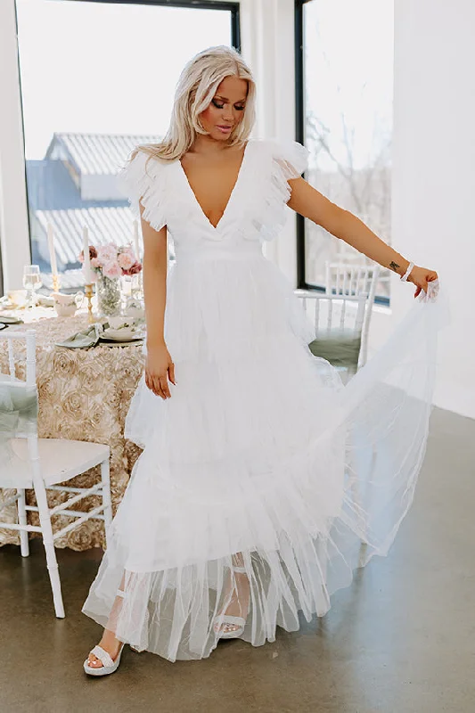 Wedding Bells Ringing Tulle Maxi Dress