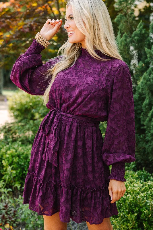 All You Have Eggplant Purple Lace Dress