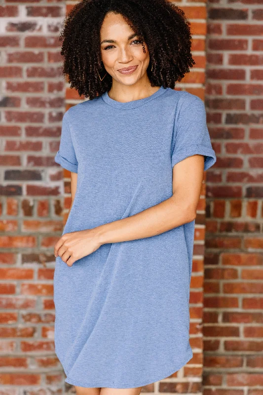 Captivating Comfort Denim Blue T-shirt Dress