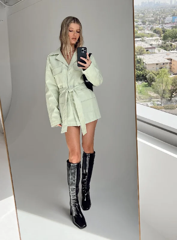 Carter PU Coat Green