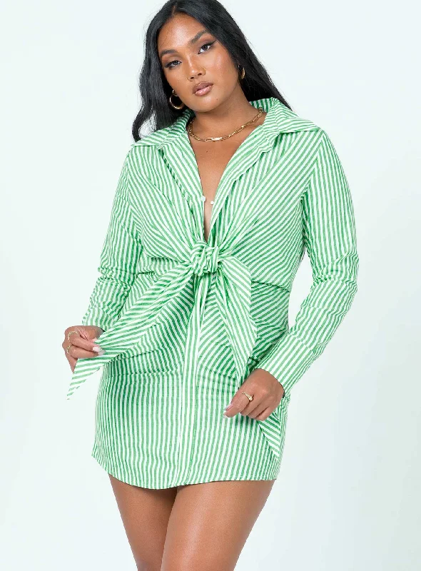 Kali Shirt Mini Dress Green