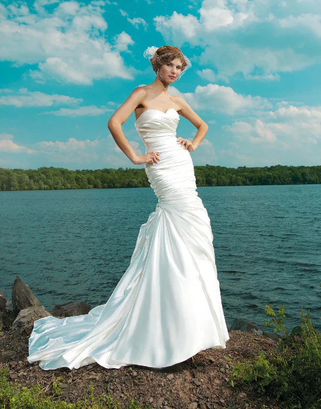 Sweetheart Neckline Rouched Mermaid Wedding Dresses Online - #3666