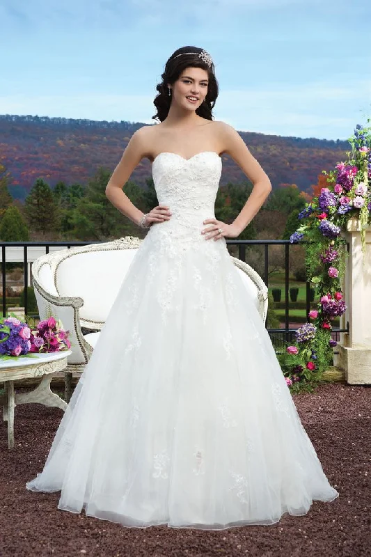 Lace Bodice & Motifs Organza Skirt Wedding Dresses Online - #3817