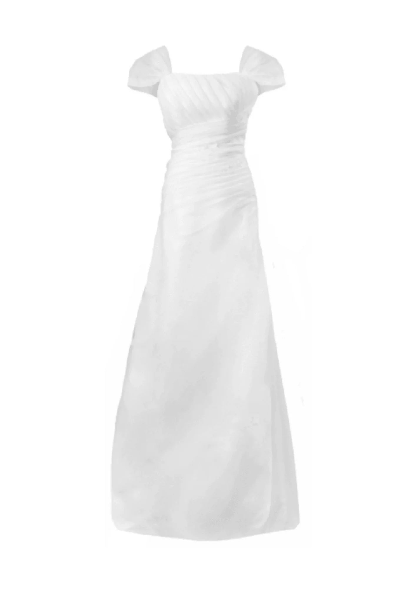 WHITE WEDDING DRESS WITH LONG TRAIN