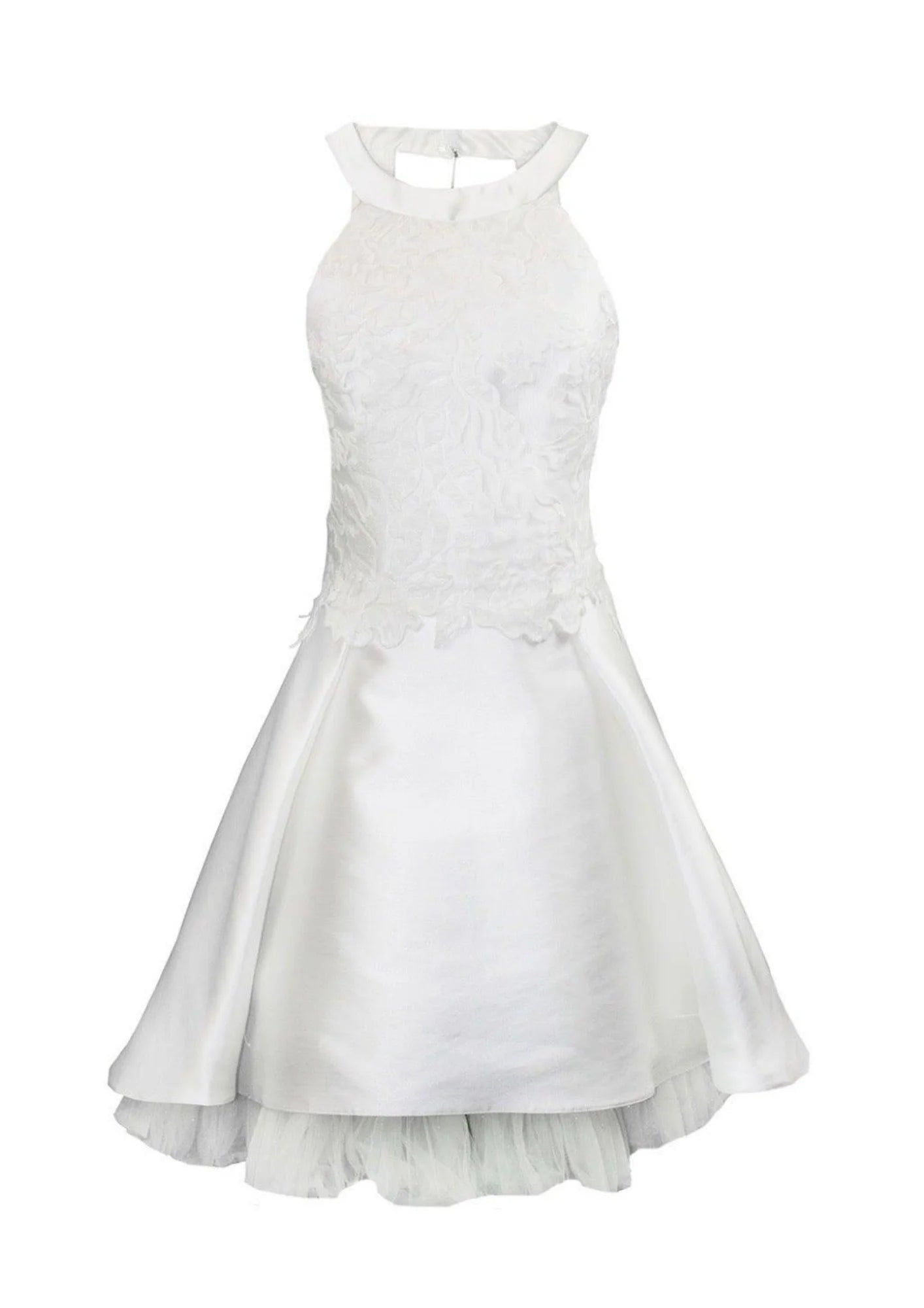 SHORT SLEEVELESS WEDDING DRESS