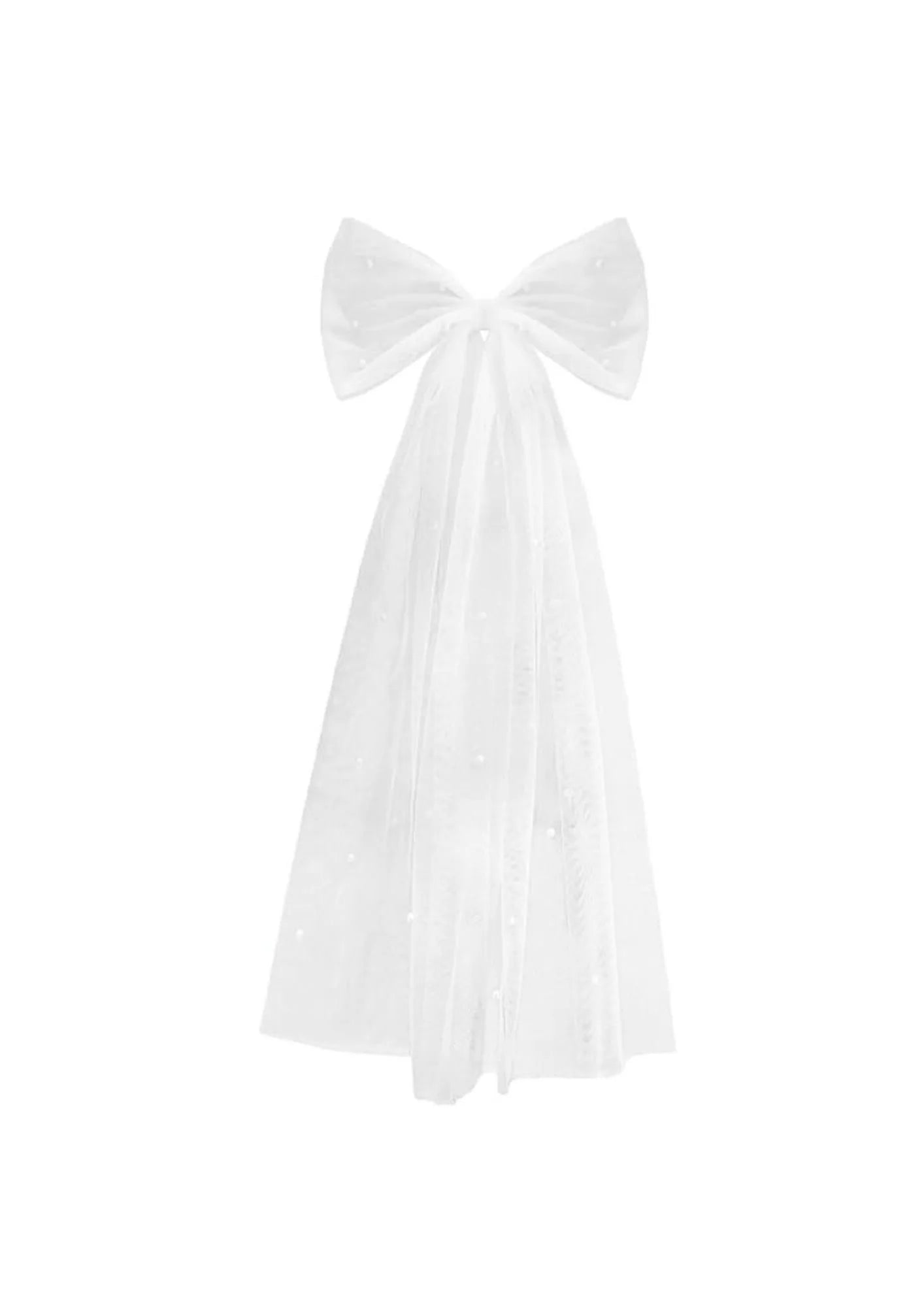 ELBOW BRIDAL VEIL WITH SATIN BOW