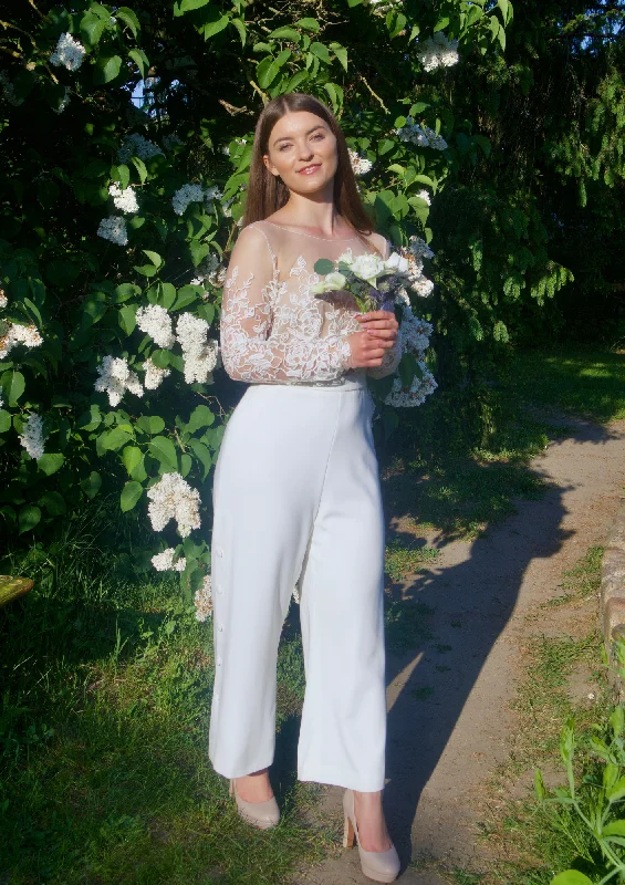 WHITE WEDDING JUMPSUIT