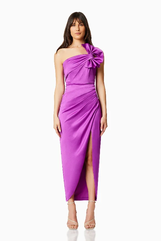 Floretta Midi Cocktail Dress In Purple