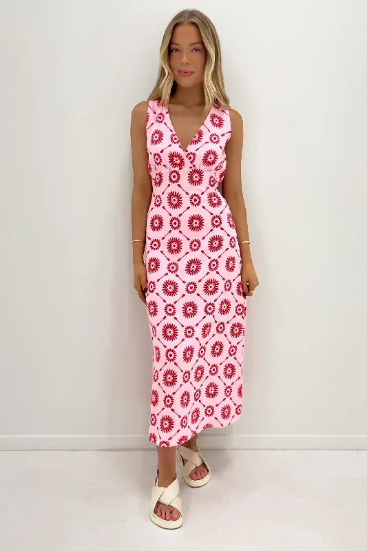 Haven Midi Dress Strawberry Delight