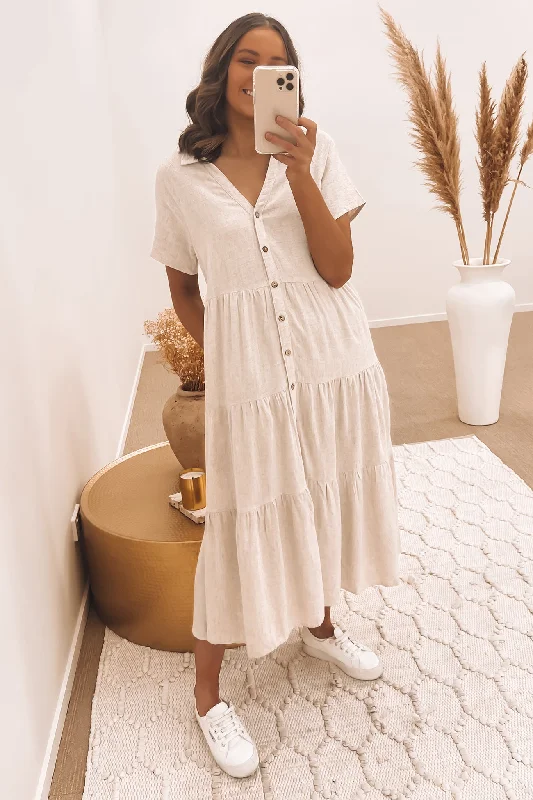 Little Paradise Midi Dress Beige