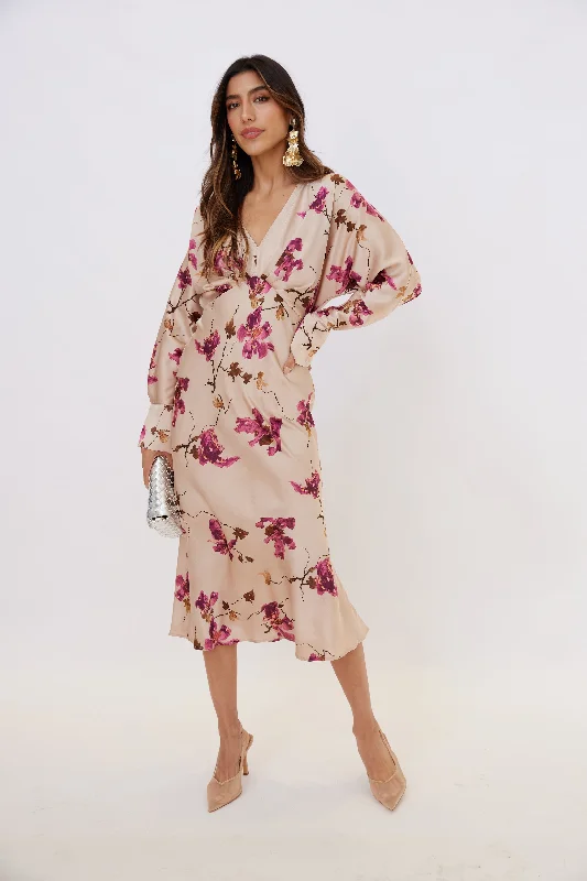 Lyndon Printed Long Sleeve Midi Dress