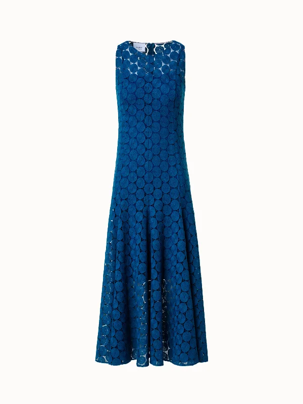 Midi Dress in Dot Guipure Lace