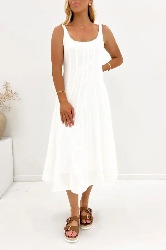 Mira Midi Dress White