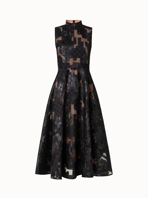 Square Jacquard Midi Dress